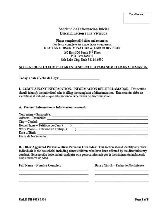 Fair Housing Questionnaire (Spanish)